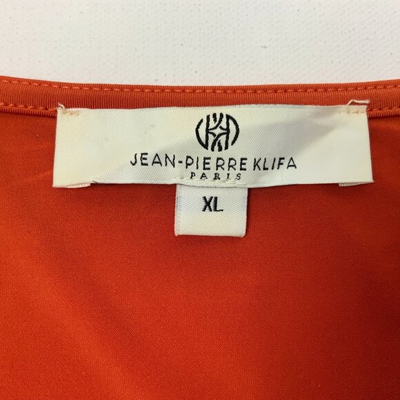 JEAN-PIERRE KLIFA PARIS V-Neck 3/4 Sleeve Top Orange/ Rust Color Size XL - Picture 2 of 16